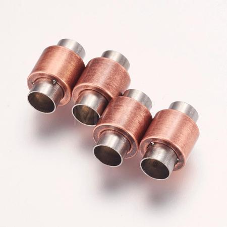 304 Stainless Steel Magnetic Clasps with Glue-in Ends STAS-F124-03ARG-1