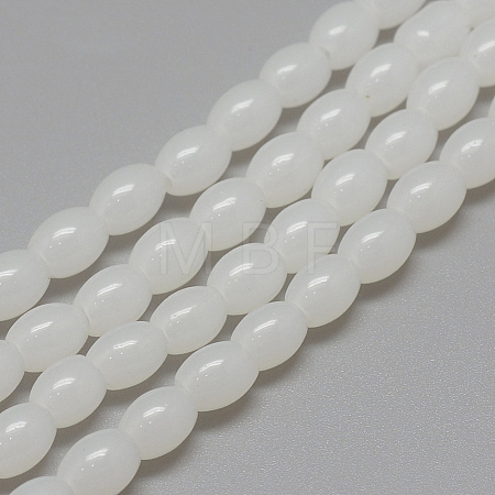 Baking Paint Glass Beads Strands X-DGLA-S115-8x6mm-Y01-1