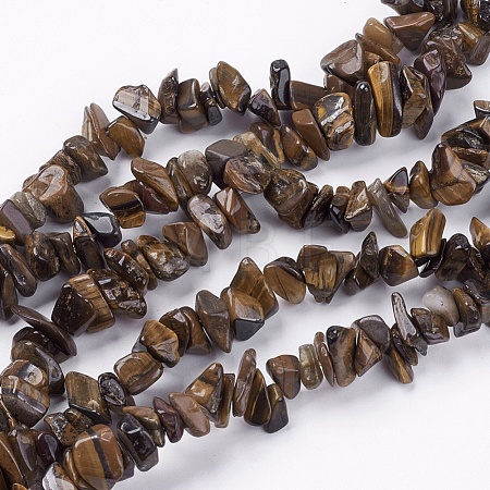 Natural Tiger Eye Stone Bead Strands X-G-R192-19-1