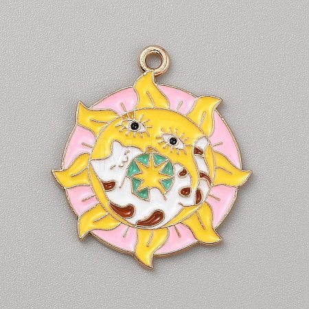 Zinc Alloy Enamel Pendants FIND-CJC0437-008G-1