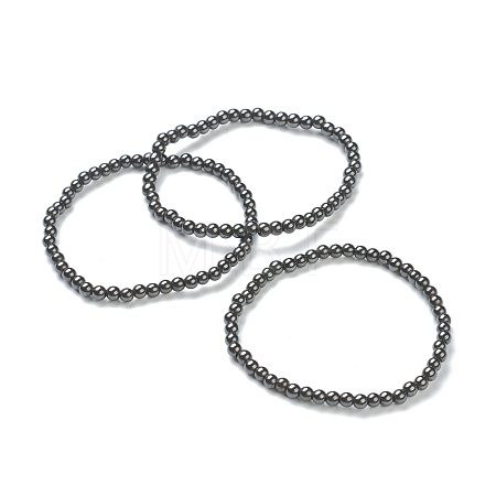 Synthetic Non-magnetic Hematite Beaded Stretch Bracelets BJEW-D446-A-22-1