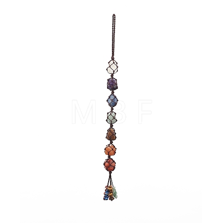 7 Chakra Gemstone Hanging Decorations HJEW-JM00805-03-1