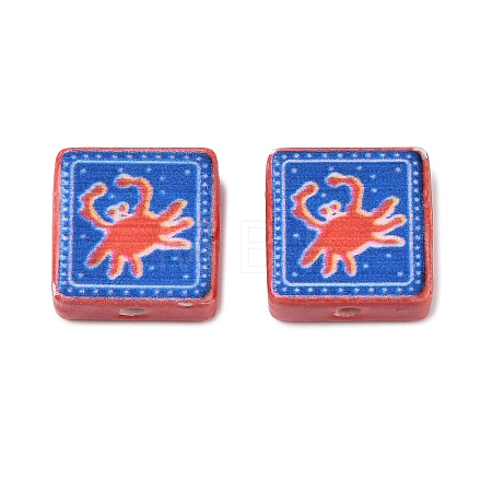 Printed Handmade Porcelain Beads PORC-G016-04L-1