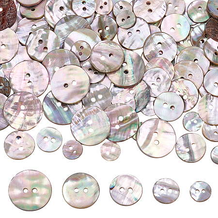 100Pcs 5 Styes 2-Hole Shell Buttons BUTT-PH0001-44-1