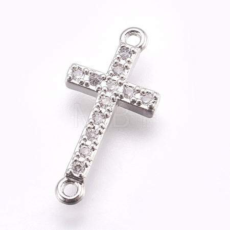 Brass Micro Pave Cubic Zirconia Links ZIRC-E152-43P-RS-1