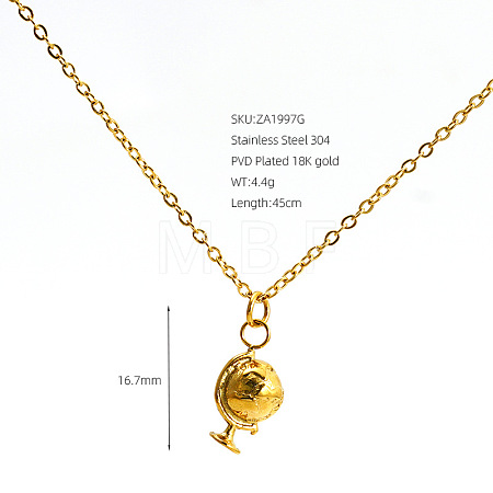 304 Stainless Steel Pendant Necklaces for Women WG45467-03-1