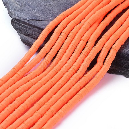 Flat Round Handmade Polymer Clay Beads CLAY-R067-6.0mm-12-1