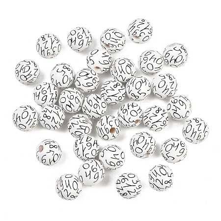 Printed Wooden Beads WOOD-T034-01B-1
