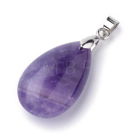Natural Amethyst Pendants G-S243-20-1