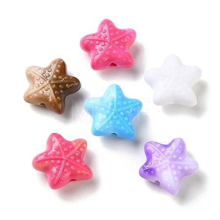 Two Tone Opaque Acrylic Beads OACR-P034-02A-M-1