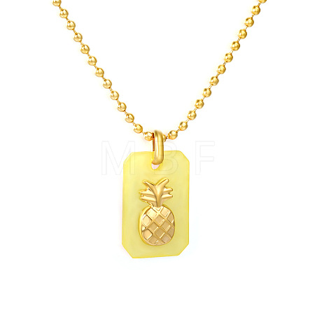304 Stainless Steel Rectangle with Fruit Pendant Ball Chain Necklaces WGDAD40-03-1
