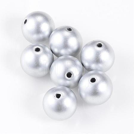 Matte Style Spray Painted Acrylic Beads ACRP-S669-12mm-01-1