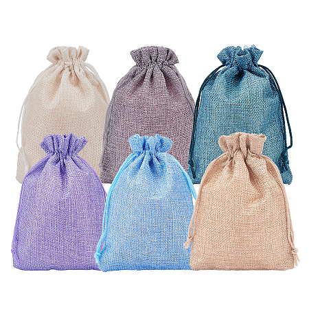 Burlap Packing Pouches Drawstring Bags ABAG-BC0001-16-1