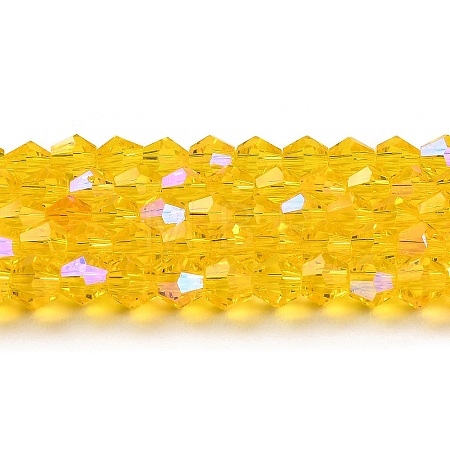 Transparent Electroplate Glass Beads Strands GLAA-F029-3mm-D22-1