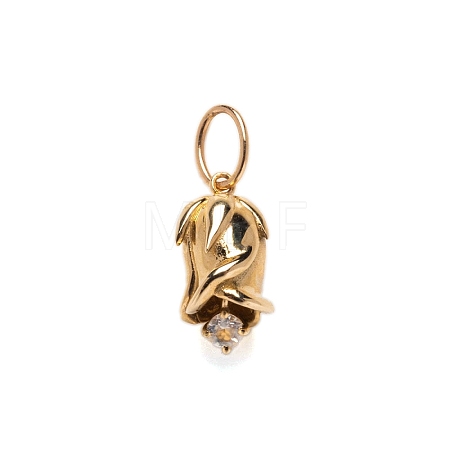 Ion Plating(IP) Brass Micro Pave Cubic Zirconia Pendants LS-PW-WG53304-06-1