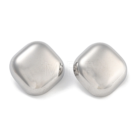304 Stainless Steel Square Stud Earrings for Women EJEW-U022-07P-1