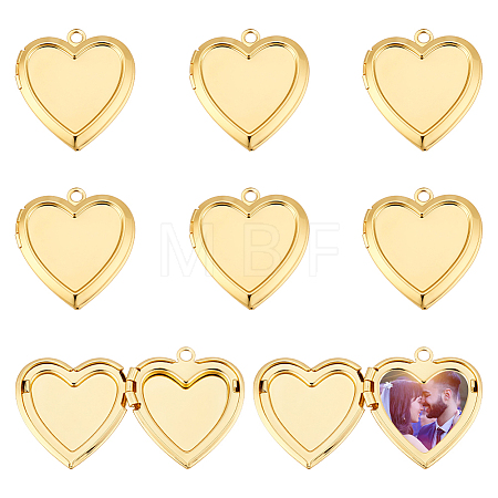 8Pcs 304 Stainless Steel Locket Pendants STAS-HY0002-02-1