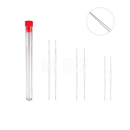 Tarnish Resistant Stainless Steel Collapsible Big Eye Beading Needles SENE-PW0013-02E-1
