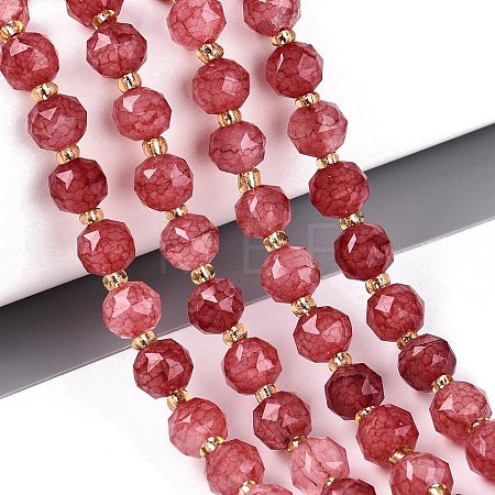 Ombre Effect Dyed Transparent Crackle Glass Beads Strands GLAA-Q111-8MM-05-1
