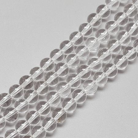 Grade A Natural Quartz Crystal Beads Strands G-R439-02-6mm-1