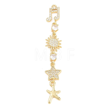Brass Micro Pave Cubic Zirconia Big Pendants KK-A297-04C-G-1