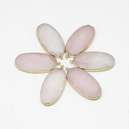 Natural Rose Quartz Big Pendants G-Q983-A06-1