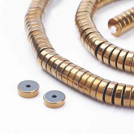 Electroplate Non-Magnetic Synthetic Hematite Beads Strands G-F510-03G-8mm-1