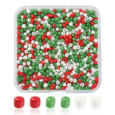 55.5G 3 Colors Baking Paint Glass Seed Beads SEED-YW0002-27-1
