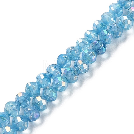 Transparent Electroplate Glass Beads Strands EGLA-F160-02C-1