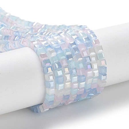 Gradient Color Electroplate Glass Bead Strands X-GLAA-E042-05-B04-1