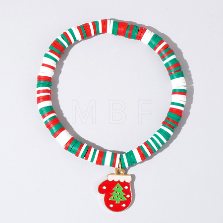 Christmas 304 Stainless Steel Enamel Charm Bracelets AH2991-15-1
