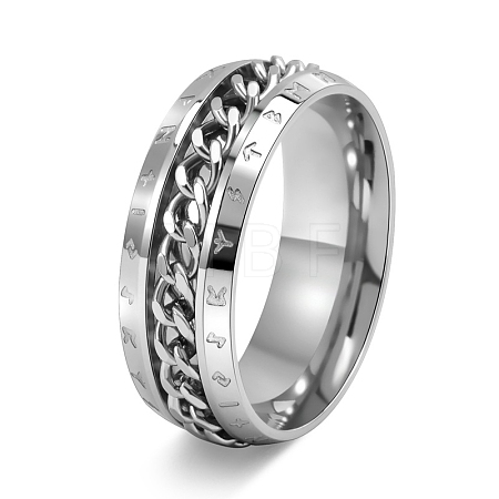 Rotatable Stainless Steel Finger Ring PW-WG0C89D-03-1
