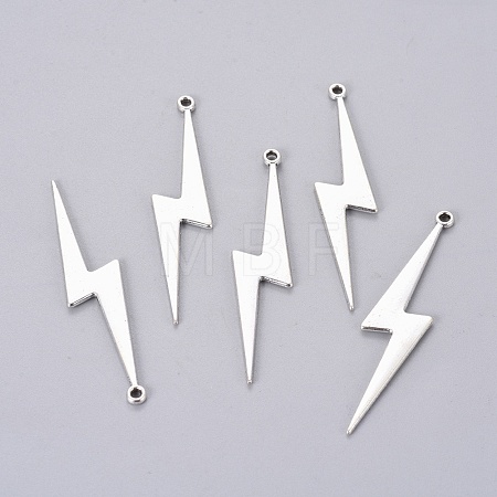 Tibetan Style Alloy Lightning Bolt Big Pendants X-PALLOY-AD92395-AS-LF-1