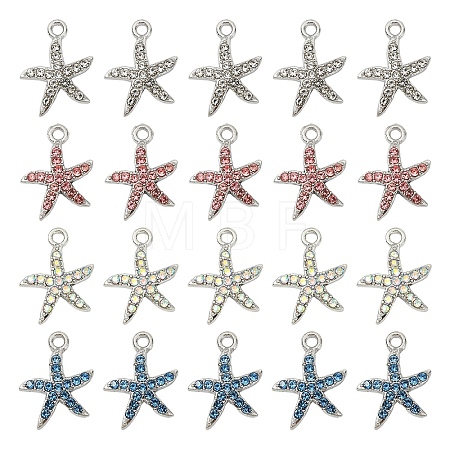 20Pcs 4 Colors Alloy Pendants FIND-YW0012-38-1