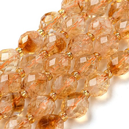 Heated Natural Citrine Beads Strands G-N342-44-1
