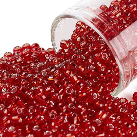 8/0 Transparent Glass Round Seed Beads SEED-J010-F8-25-1