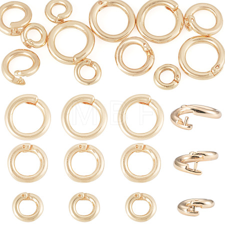 12Pcs 3 Styles Brass Open Jump Rings KK-TA0008-82G-1