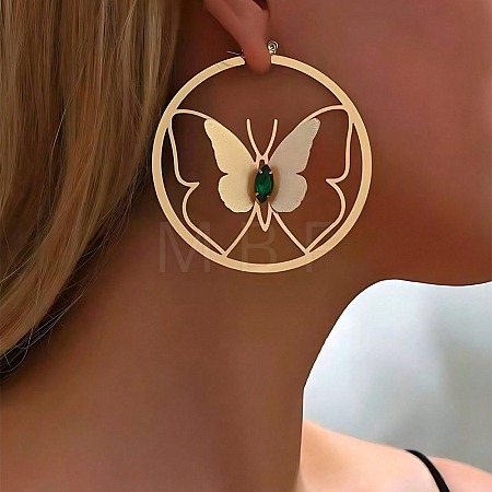 Alloy & Rhinestone Hoop Earrings FS-WGBCAF6-02-1