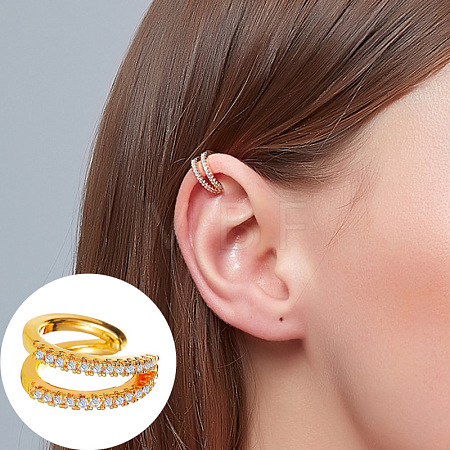 Brass Rhinestone Cuff Earrings WGCA6F2-07-1