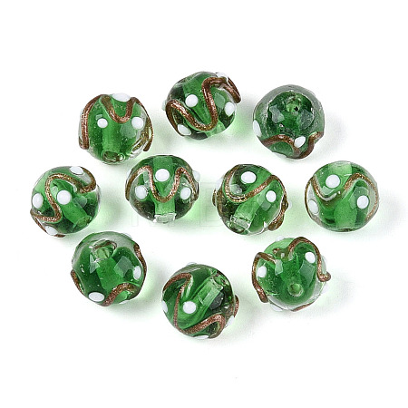 Handmade Gold Sand Lampwork Beads LAMP-N038-01C-1