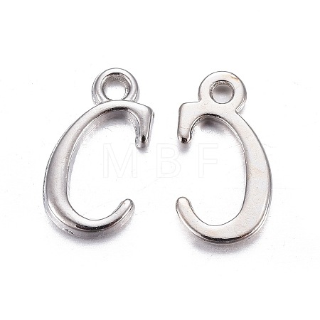Platinum Plated Alloy Letter Pendants PALLOY-J718-01P-C-1