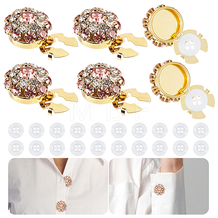 6Pcs Alloy Rhinestone Cufflinks FIND-NB0007-41B-1