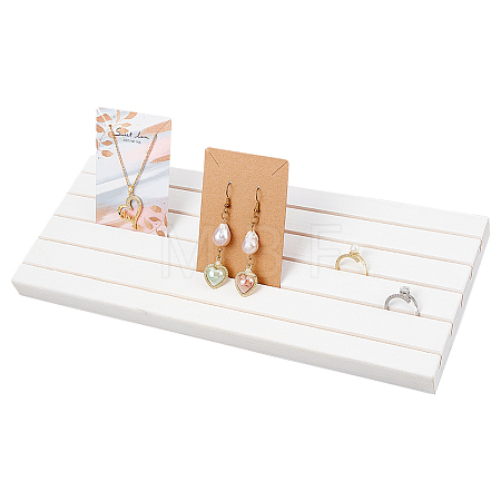 5-Slot Wood Slant Back Earring Display Stands EDIS-WH0021-36D-1