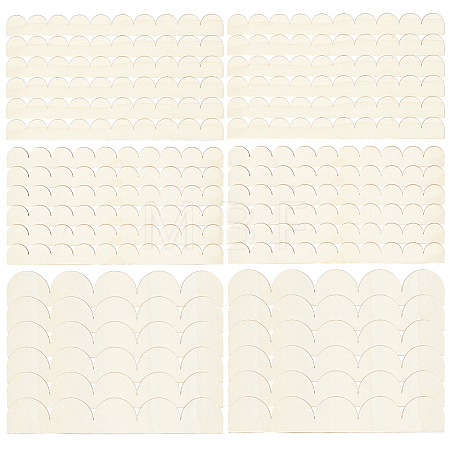 30Pcs 3 Styles Unfinished Fan Shaped Wooden Frames WOOD-GO0001-29-1