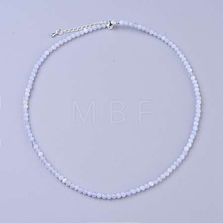 Natural Blue Lace Agate Beaded Necklaces X-NJEW-K114-B-A08-1