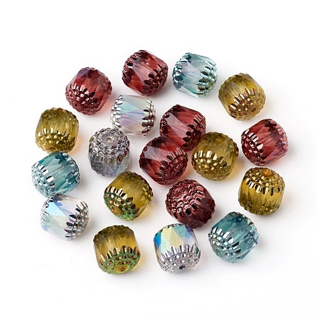Electroplated Czech Glass Beads GLAA-G077-28A-1