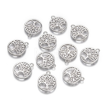 Eco-Friendly Rack Plating Brass Tree of Life Pendants X-KK-I606-42P-NR-1