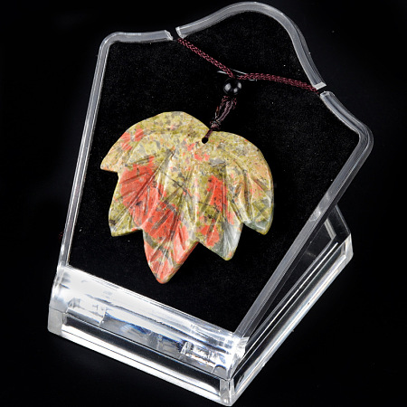 Natural Unakite Pendants Necklaces PW-WG25252-09-1