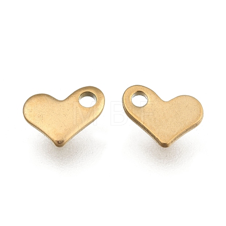 Ion Plating(IP) 304 Stainless Steel Heart Charms X-STAS-F075-21-1