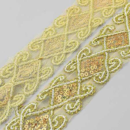 10 Yards Sparkle Polyester Rhombus Lace Trim OCOR-WH20022-025A-1